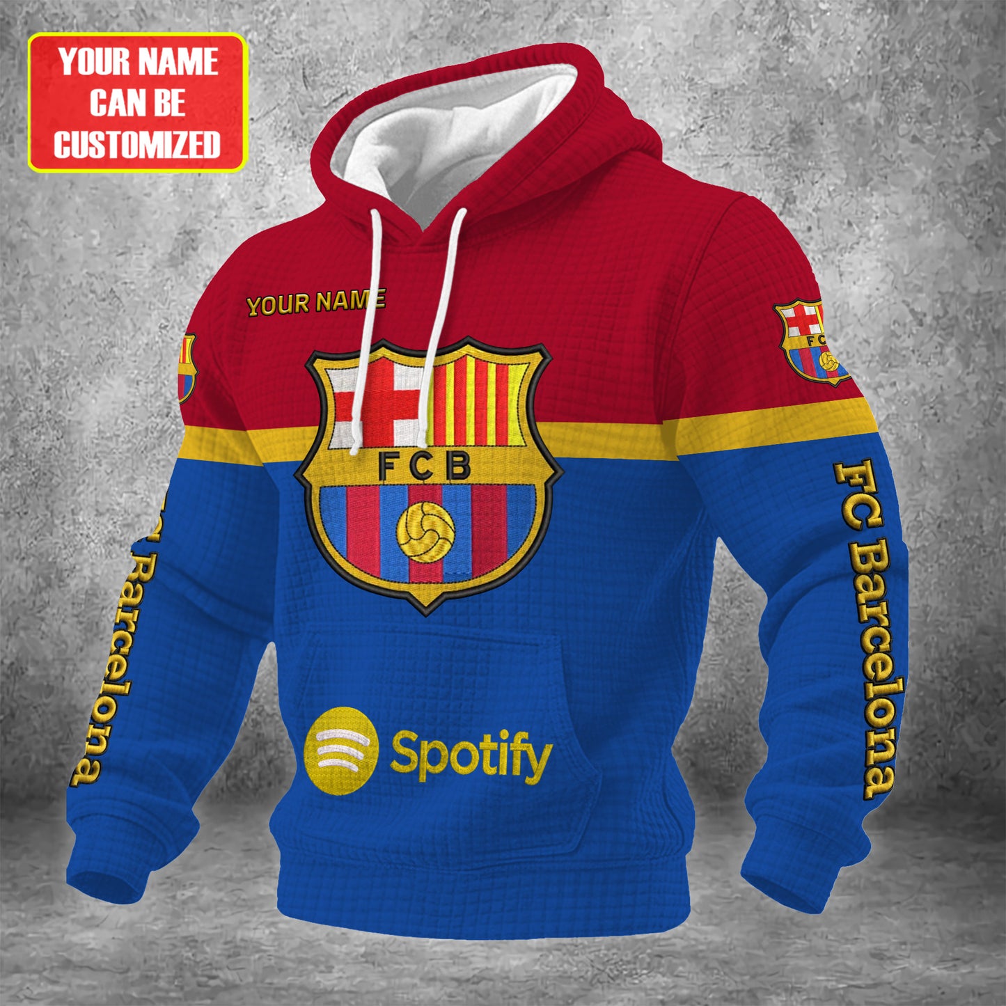 Personalized Barca Fabric Hooded Sweatshirt