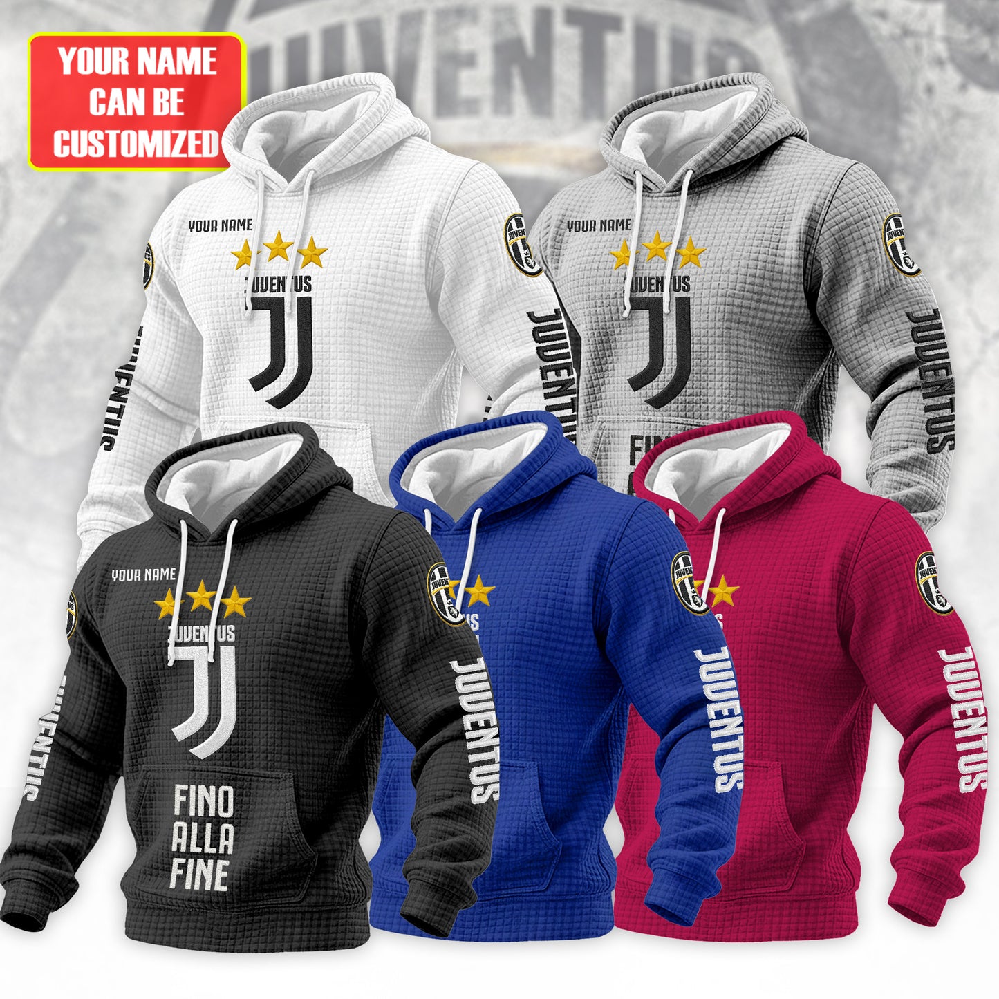 Personalized Juve Fabric Hooded Sweatshirt
