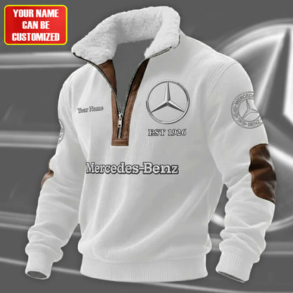 Personalized Merc Embroidery Fur Zipper Pullover Shirt