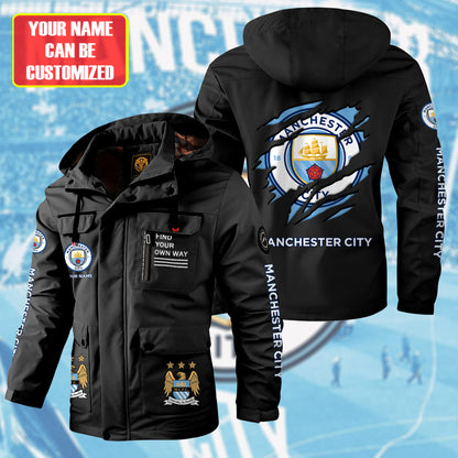 Personalized Man City Windbreaker Hooded Jacket Q211102