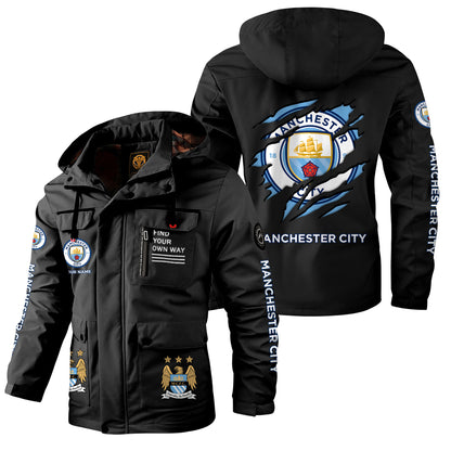 Personalized Man City Windbreaker Hooded Jacket Q211102
