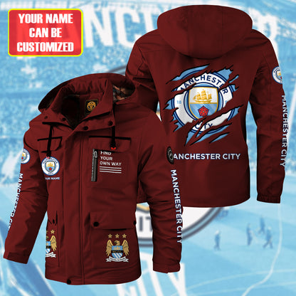 Personalized Man City Windbreaker Hooded Jacket Q211102