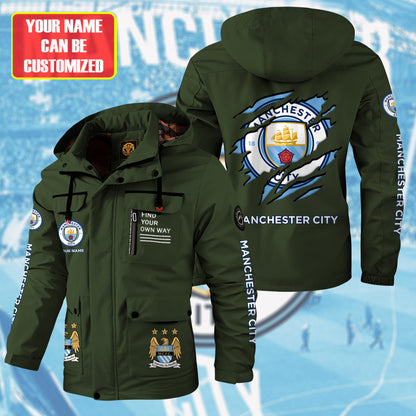 Personalized Man City Windbreaker Hooded Jacket Q211102