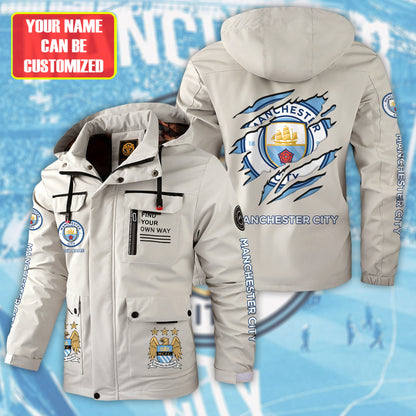 Personalized Man City Windbreaker Hooded Jacket Q211102