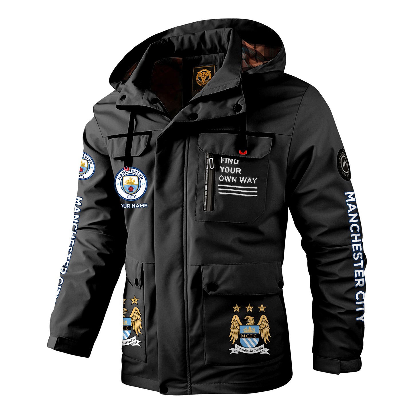 Personalized Man City Windbreaker Hooded Jacket Q211102