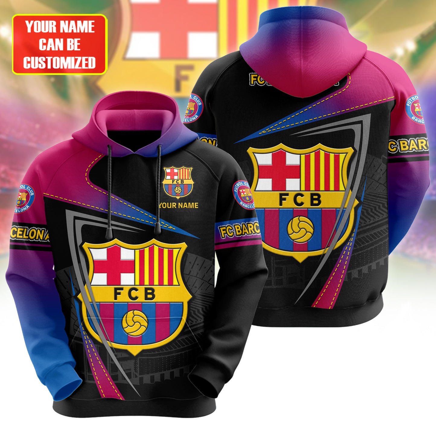 Personalized Barca 3D All over Printed Hoodie and Sweatpants set