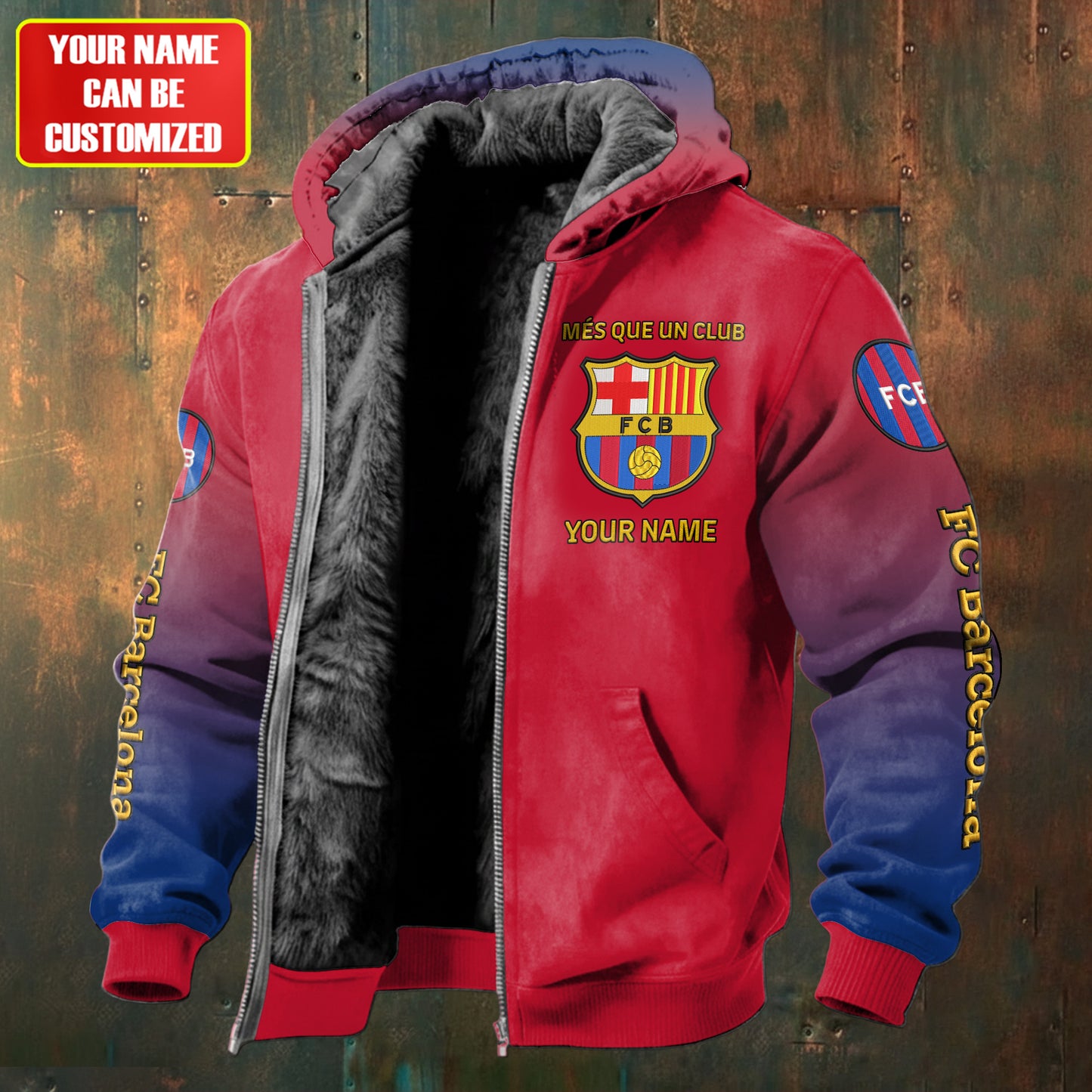Personalized Barca Fleece inside Jacket V2