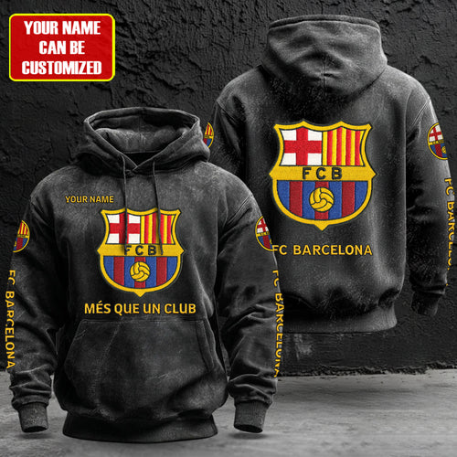 Personalized Barca FC Brush Unisex Hoodie