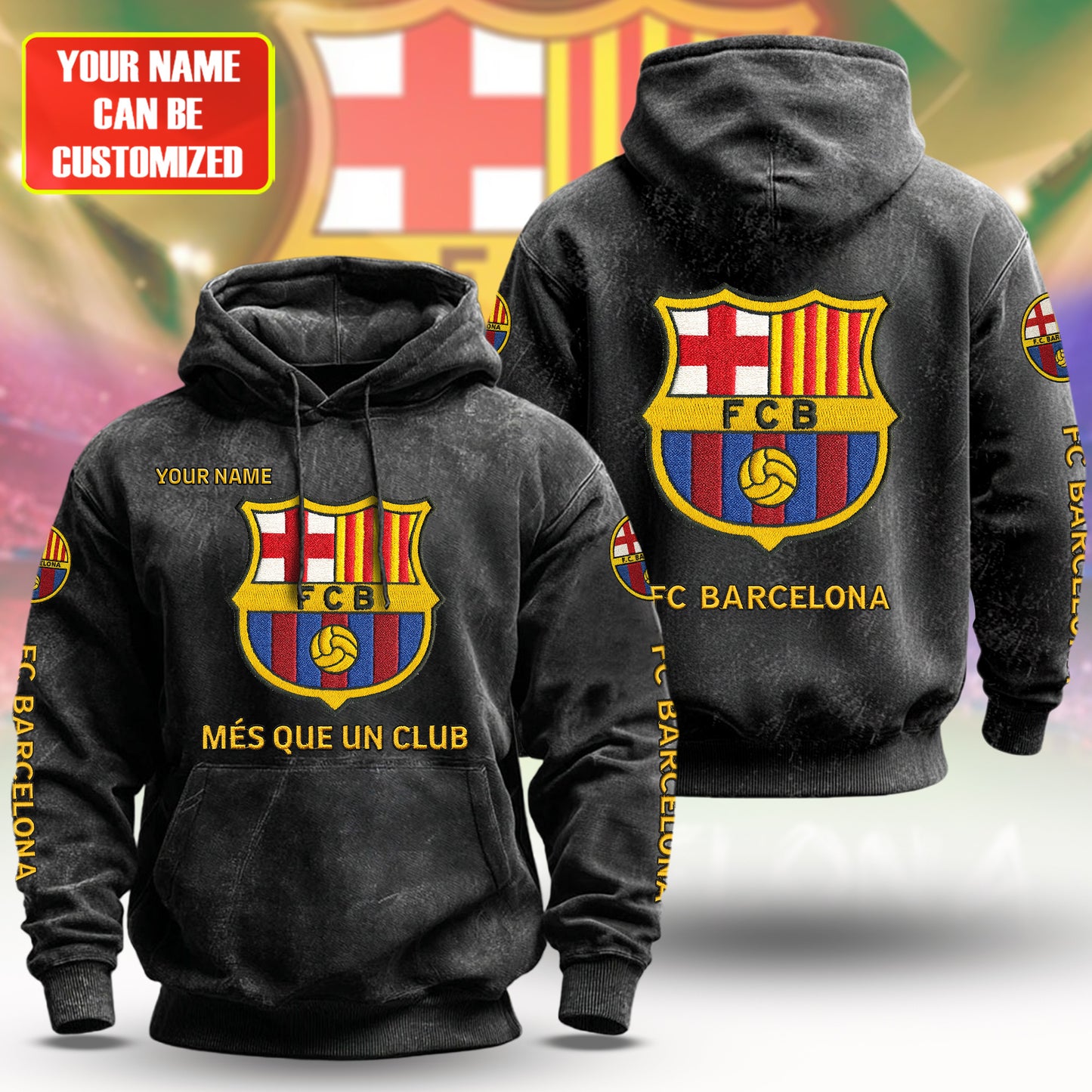 Personalized Barca FC Brush Unisex Hoodie