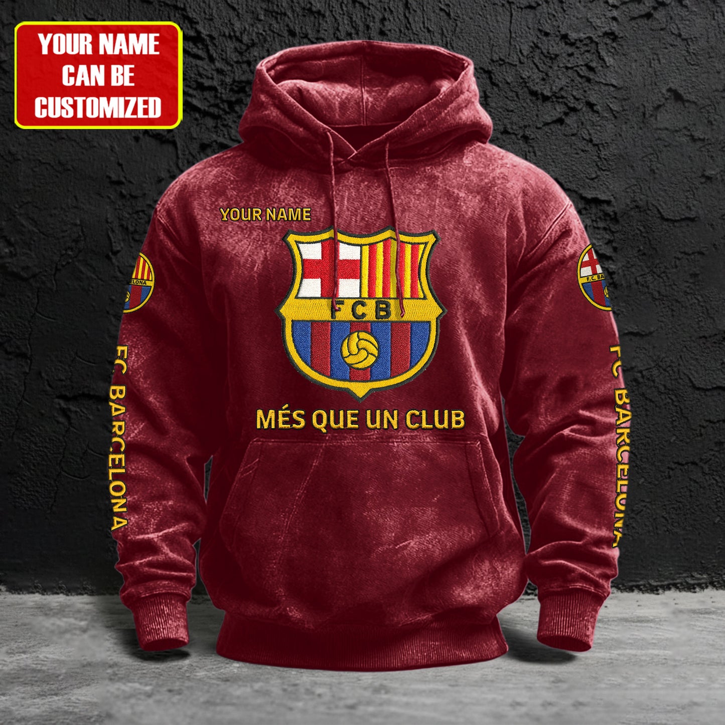 Personalized Barca FC Brush Unisex Hoodie