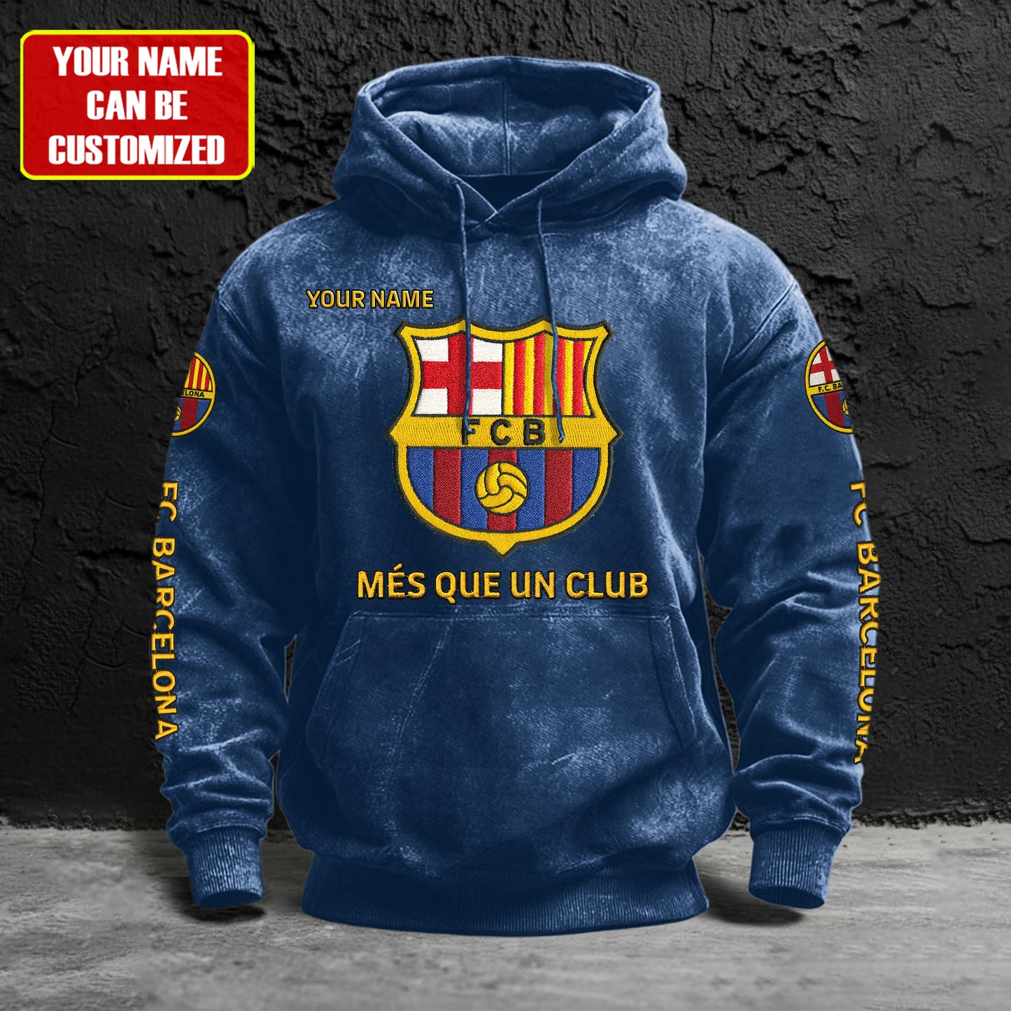 Personalized Barca FC Brush Unisex Hoodie