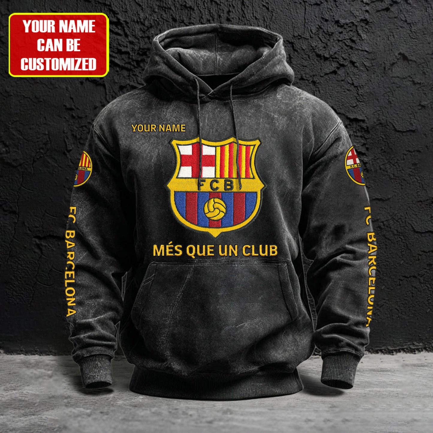 Personalized Barca FC Brush Unisex Hoodie