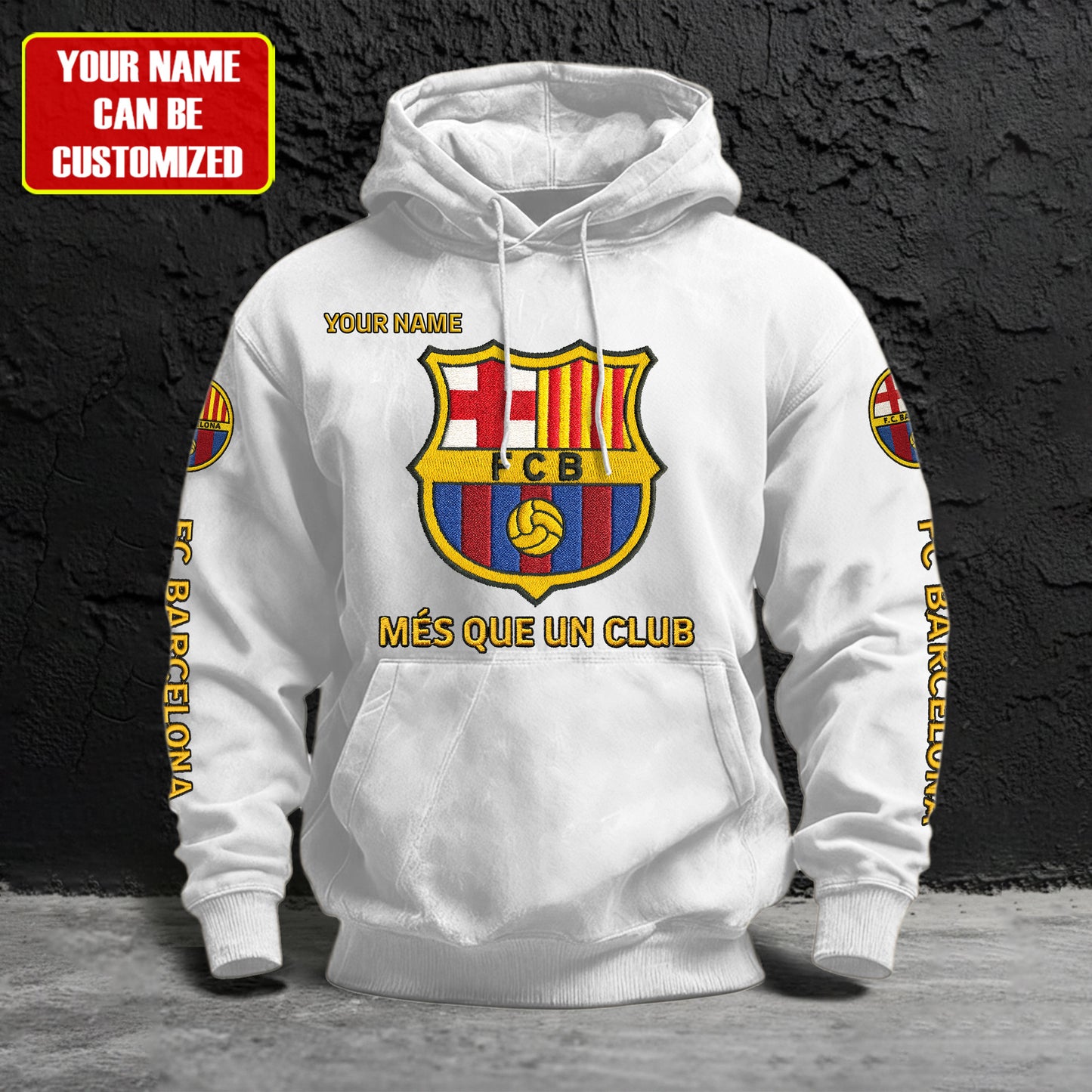Personalized Barca FC Brush Unisex Hoodie