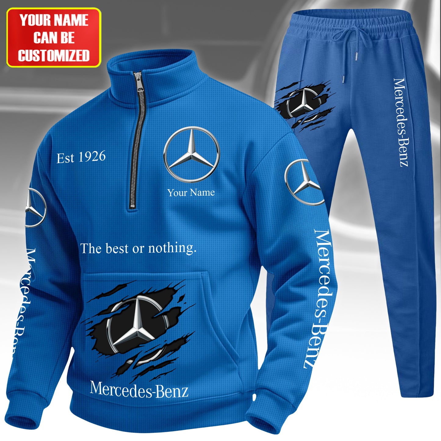 Personalized Merc Stand Collar Zip Hoodie Set