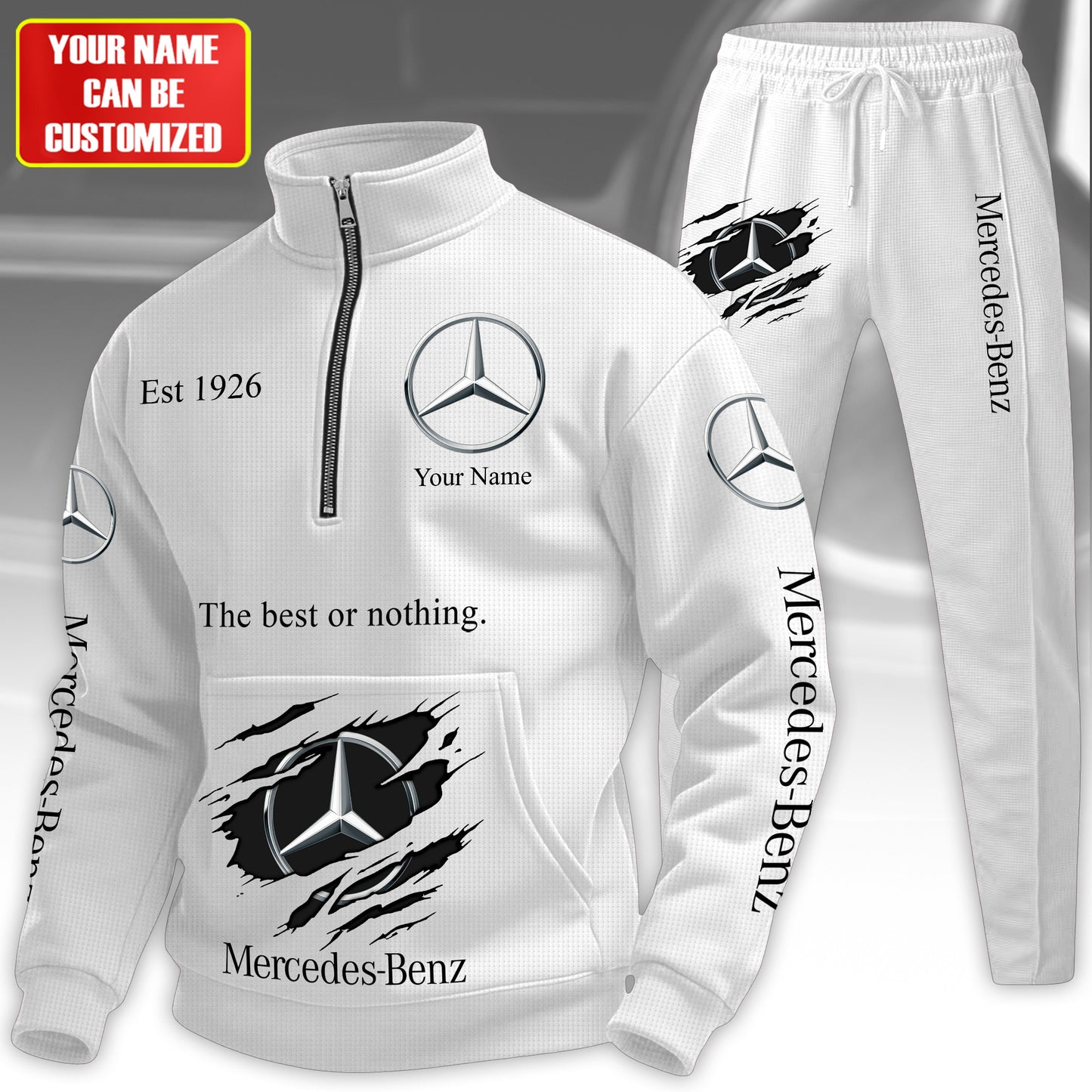 Personalized Merc Stand Collar Zip Hoodie Set