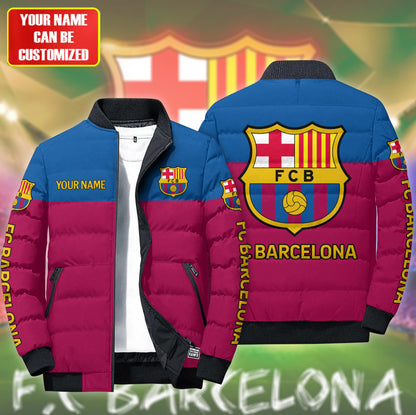 Personalized Barca Sport Puffer Jacket 3D