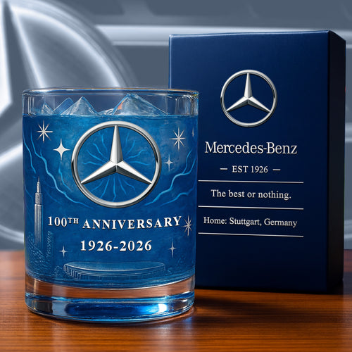 Personalized Merc 100th Anniversary Whisky , Merc Whiskey Glass
