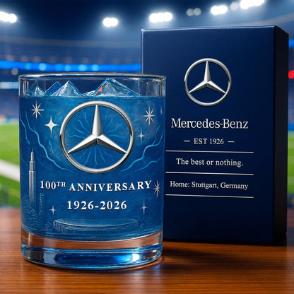 Personalized Merc 100th Anniversary Whisky , Merc Whiskey Glass