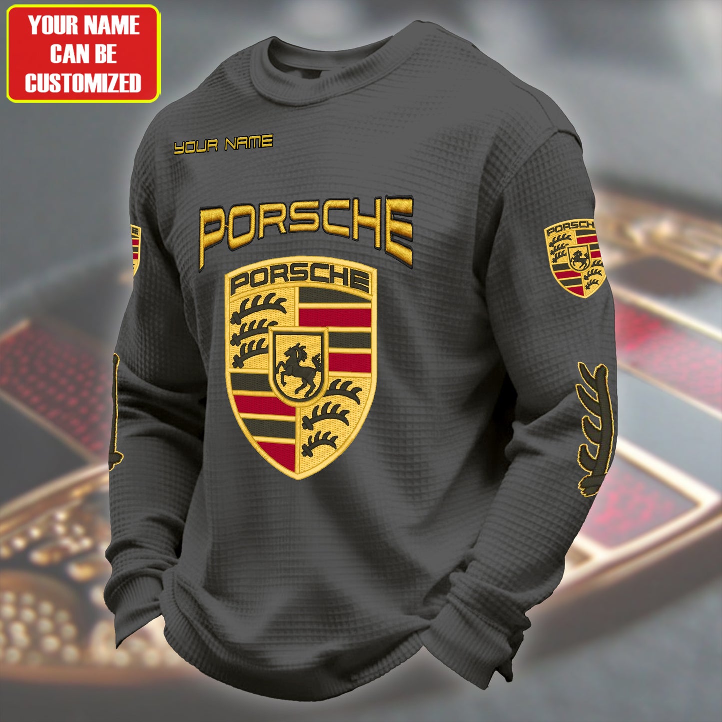 Personalized Pors Quilted Textur Unisex Sweater