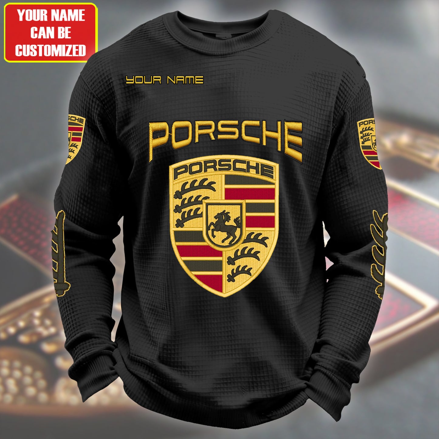Personalized Pors Quilted Textur Unisex Sweater