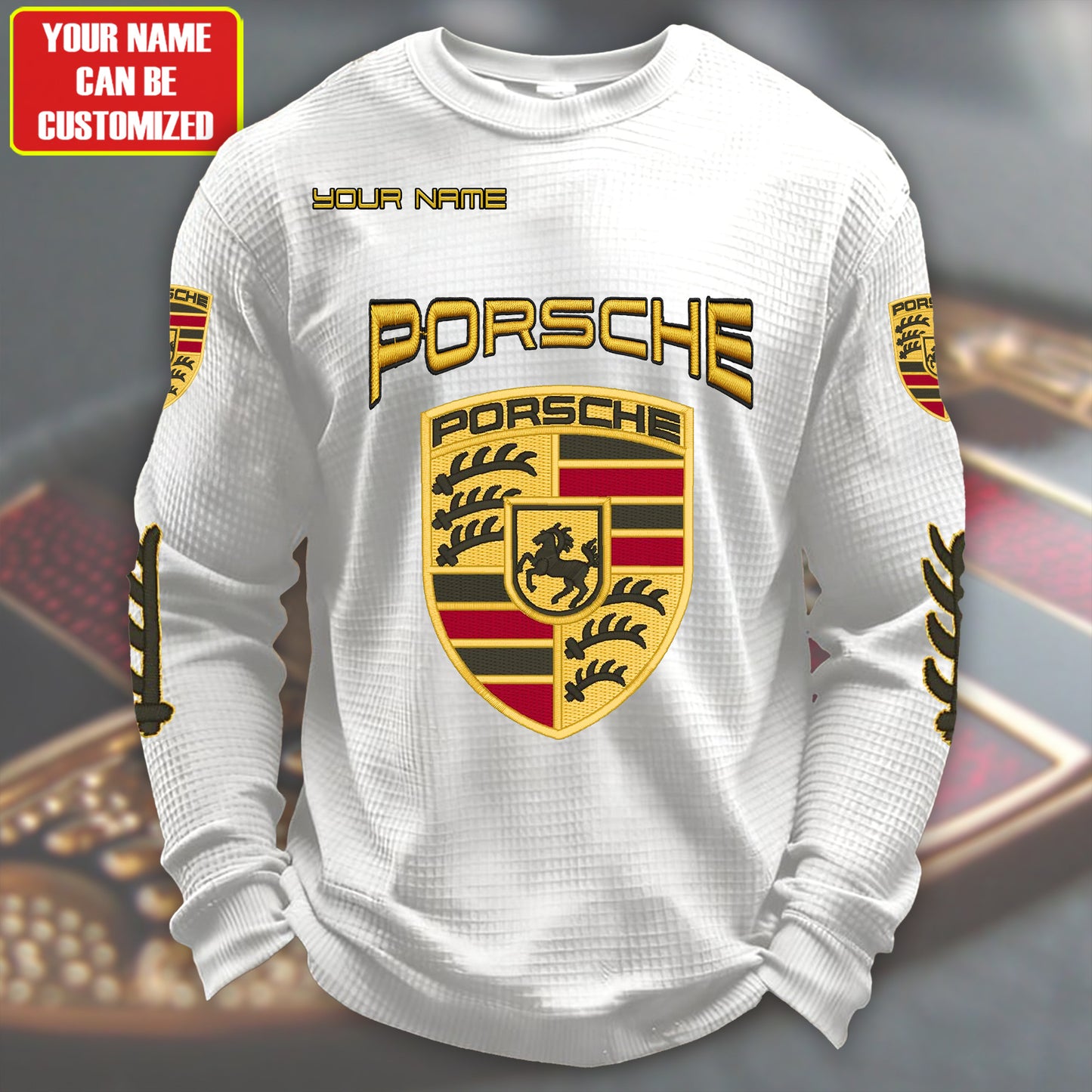 Personalized Pors Quilted Textur Unisex Sweater