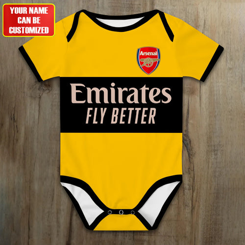 Customized Arsenal Outfits Soccer Jersey , Baby Rib Bodysuit Sizes V2