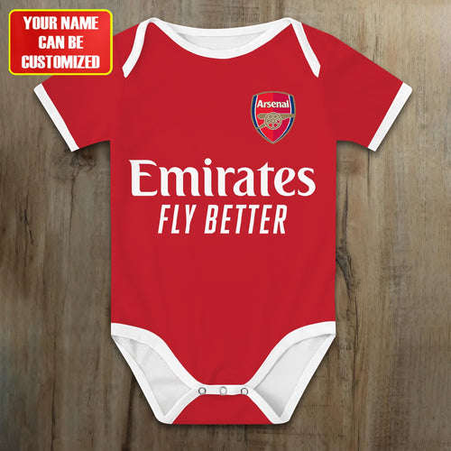 Customized Arsenal Outfits Soccer Jersey , Baby Rib Bodysuit Sizes