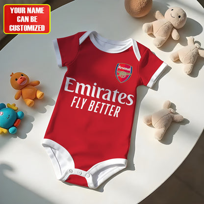 Customized Arsenal Outfits Soccer Jersey , Baby Rib Bodysuit Sizes