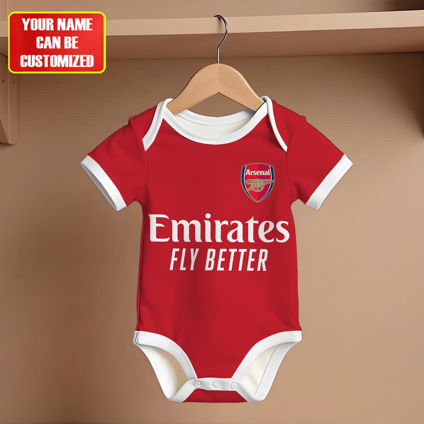 Customized Arsenal Outfits Soccer Jersey , Baby Rib Bodysuit Sizes