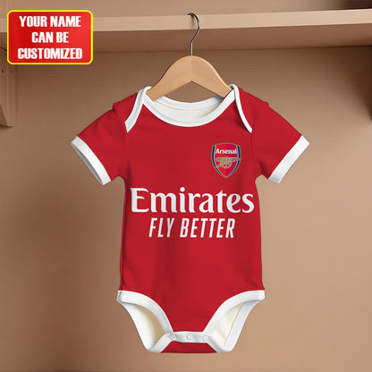 Customized Arsenal Outfits Soccer Jersey , Baby Rib Bodysuit Sizes