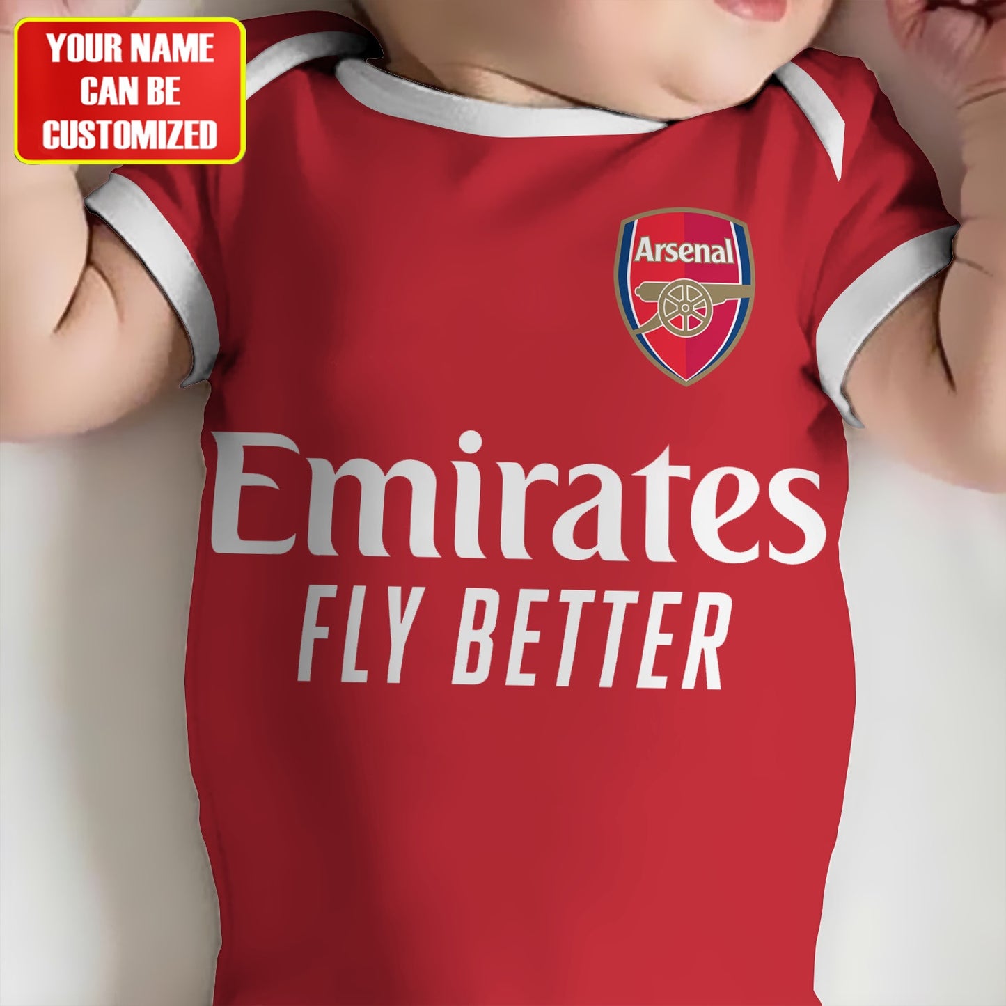 Customized Arsenal Outfits Soccer Jersey , Baby Rib Bodysuit Sizes