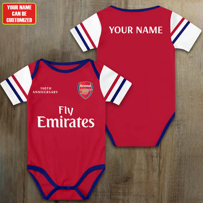 Customized Arsenal 140th Anniversary Soccer Jersey , Baby Rib Bodysuit Sizes