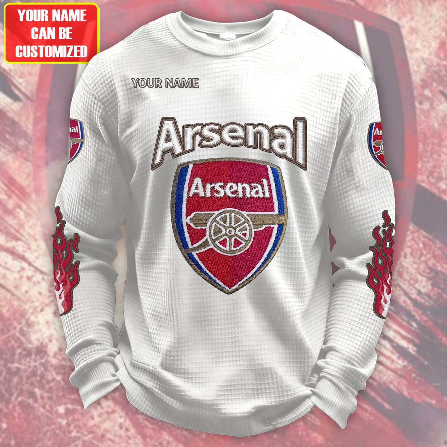 Personalized Arsenal Quilted Textur Unisex Sweater