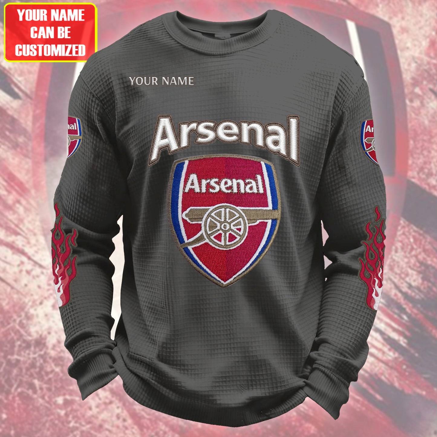 Personalized Arsenal Quilted Textur Unisex Sweater