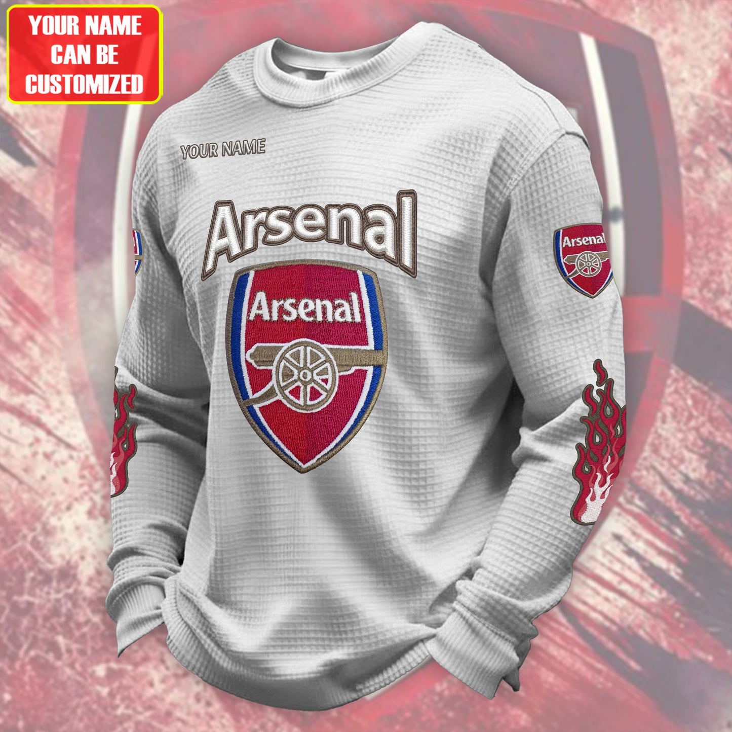 Personalized Arsenal Quilted Textur Unisex Sweater