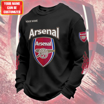 Personalized Arsenal Quilted Textur Unisex Sweater