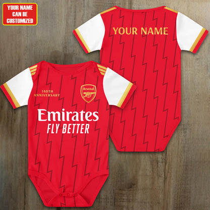 Customized Arsenal Anniversary Soccer Jersey , Baby Rib Bodysuit Sizes