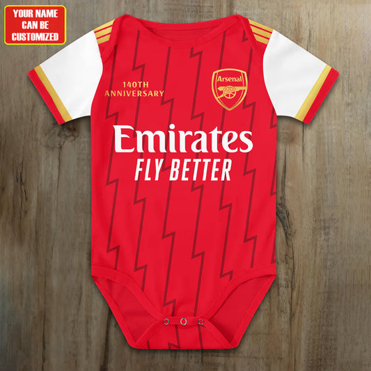 Customized Arsenal Anniversary Soccer Jersey , Baby Rib Bodysuit Sizes