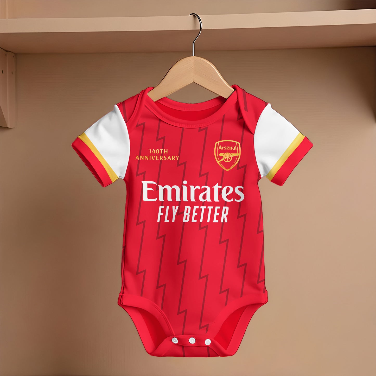 Customized Arsenal Anniversary Soccer Jersey , Baby Rib Bodysuit Sizes