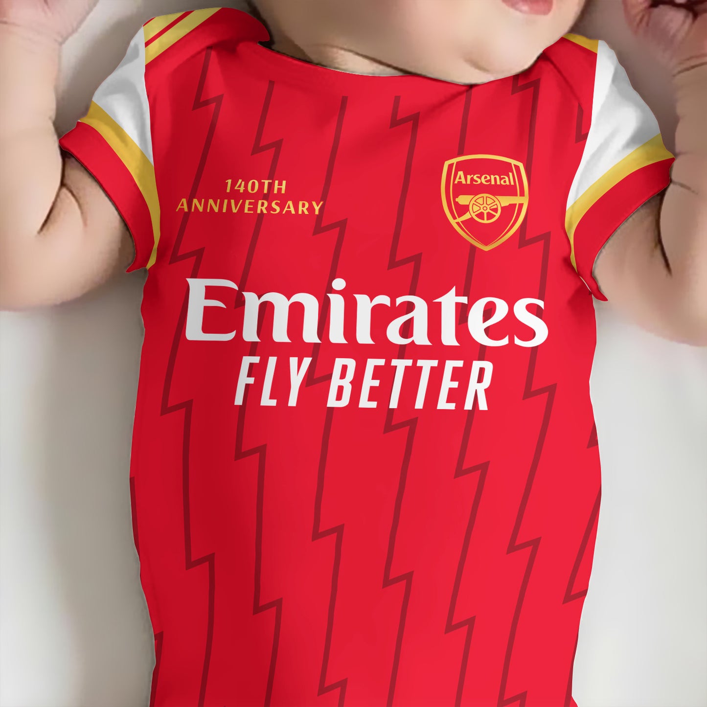 Customized Arsenal Anniversary Soccer Jersey , Baby Rib Bodysuit Sizes