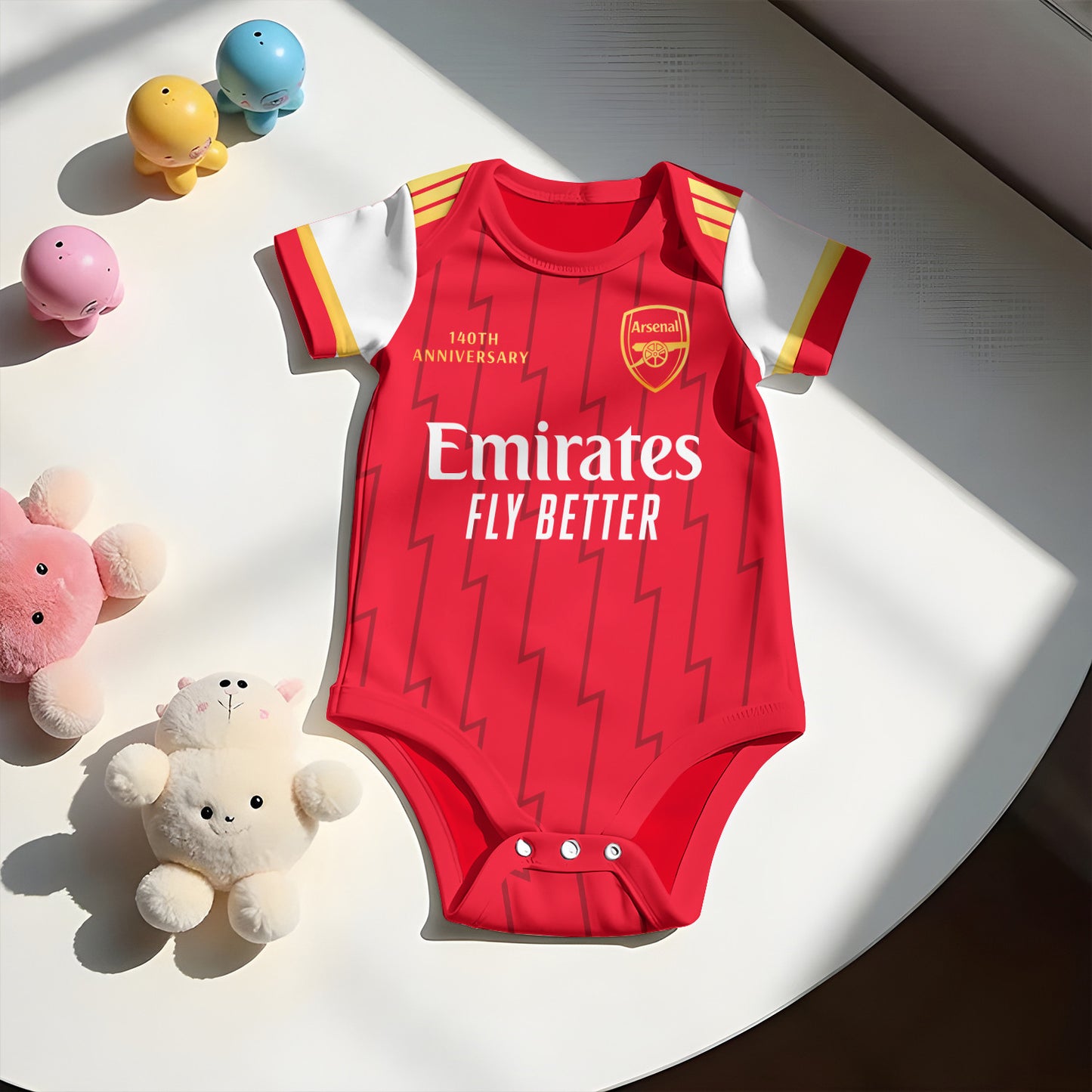 Customized Arsenal Anniversary Soccer Jersey , Baby Rib Bodysuit Sizes