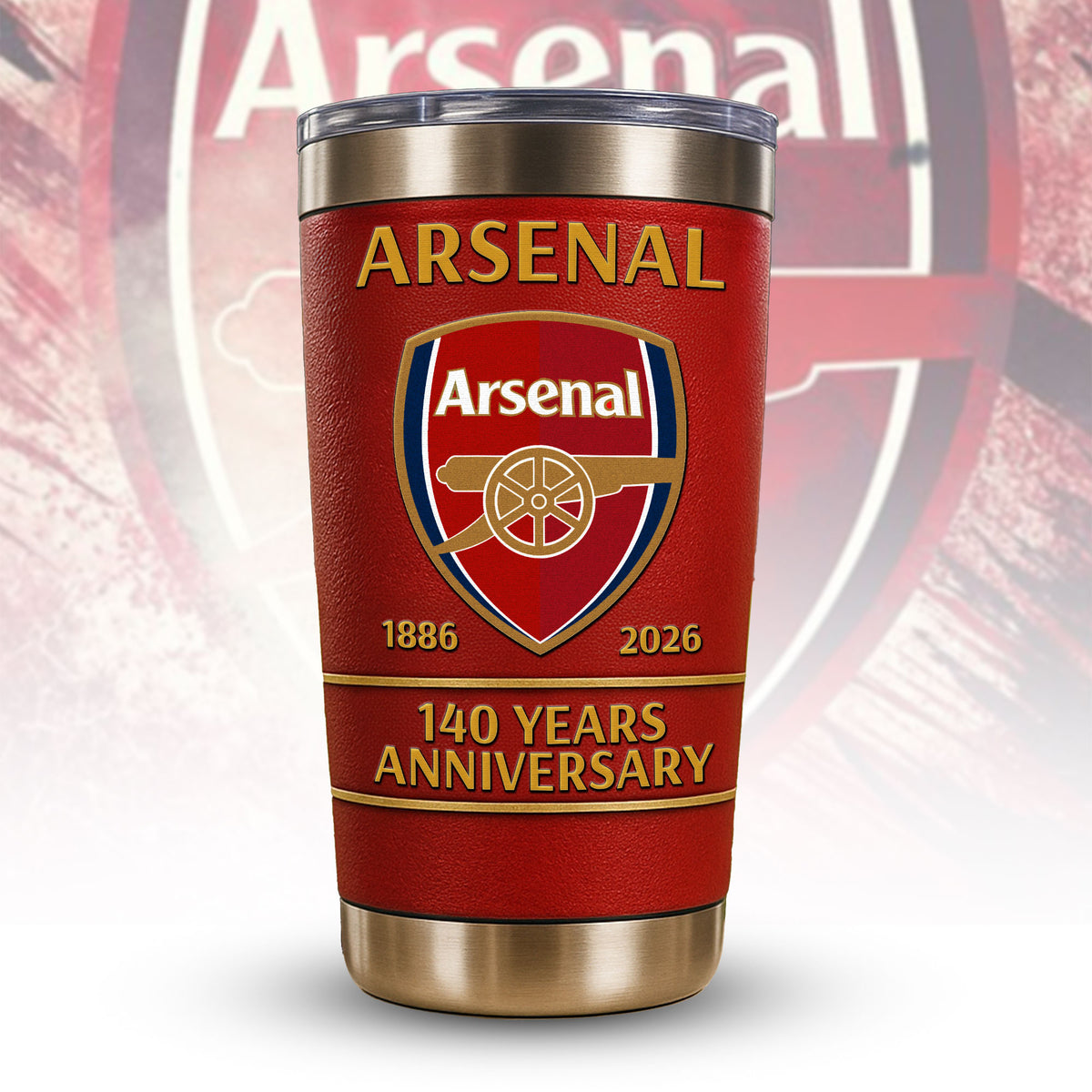 Personalized Arsenal 140th Anniversary Tumbler 20oz 30oz Cup