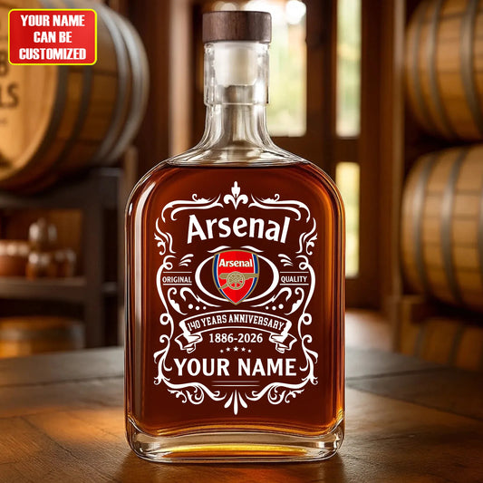 Personalized Arsenal 140 Year Anniversary Wine Glass Bottle