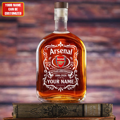 Personalized Arsenal 140 Year Anniversary Wine Glass Bottle