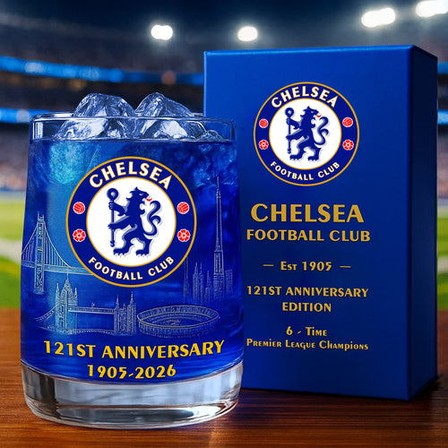 Personalized Chelsea 121 Years Anniversary Whisky , Chelsea Whiskey Glass V2