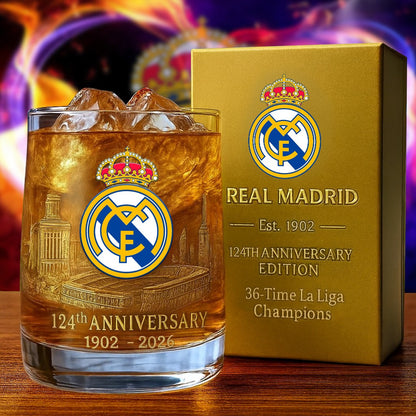 Personalized Real 124 Years Anniversary Whisky , Real Whiskey Glass V2