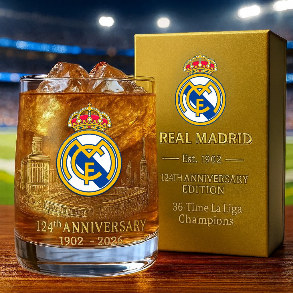 Personalized Real 124 Years Anniversary Whisky , Real Whiskey Glass V2