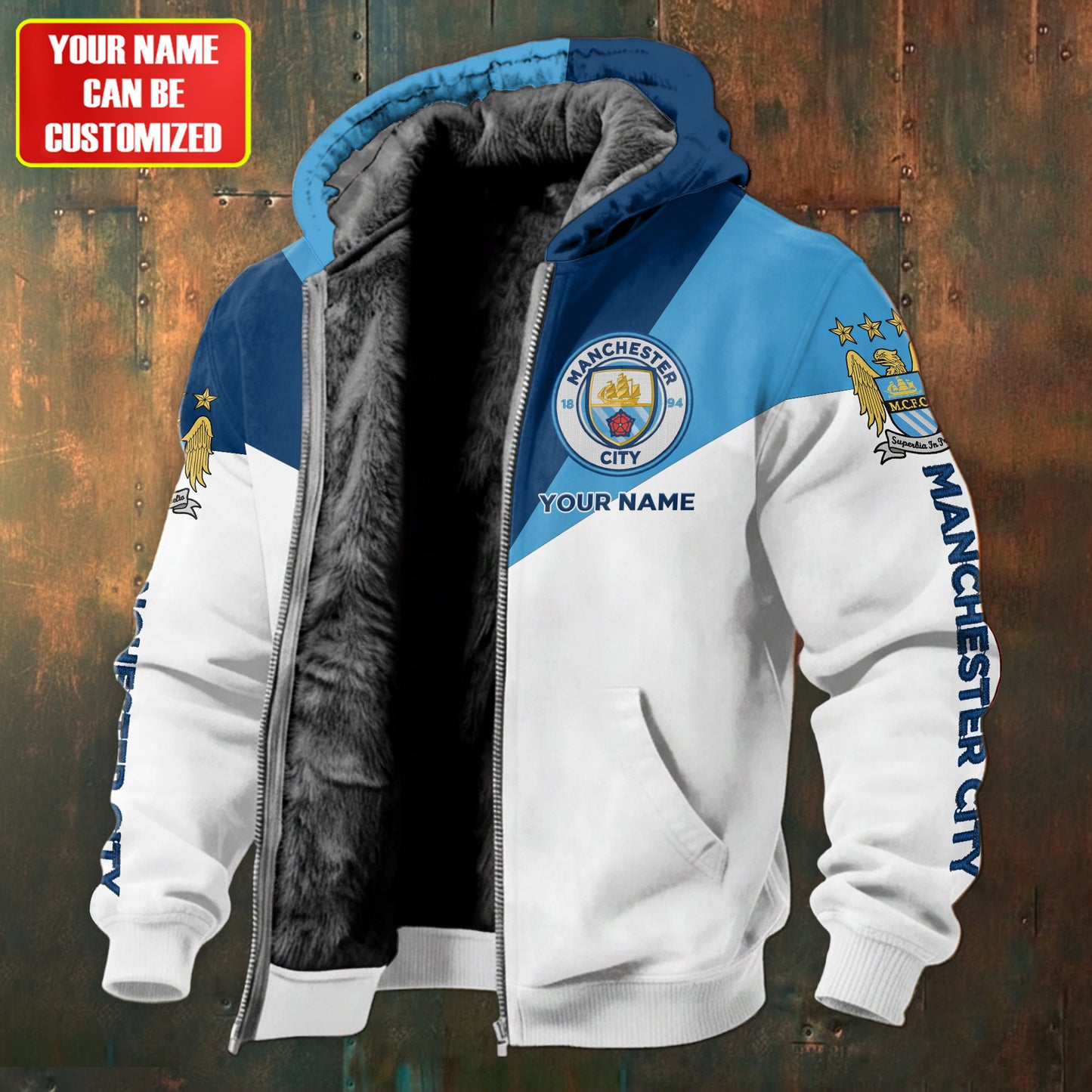 Personalized Man City Fleece inside Jacket
