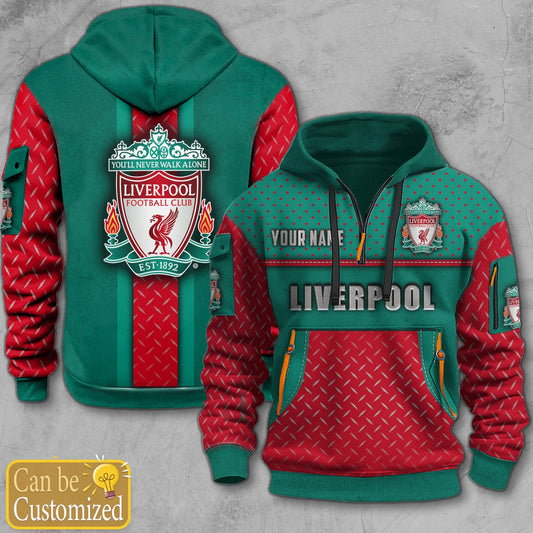 Personalized Lvp 3D Half Zip-Hoodie
