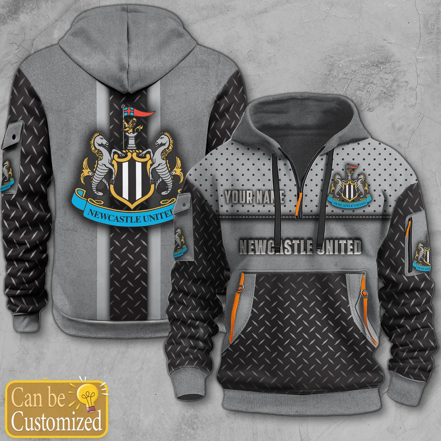 Personalized Newcastle 3D Half Zip-Hoodie